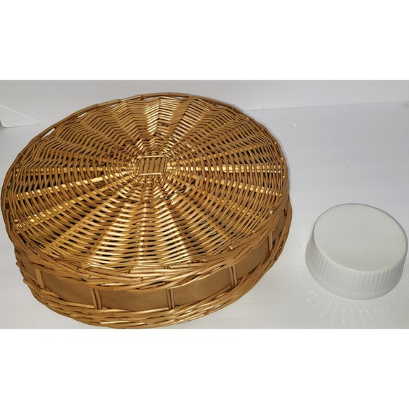 Rattan wicker chip and dip serving basket tray bowl vintage - Picture 5 of 10
